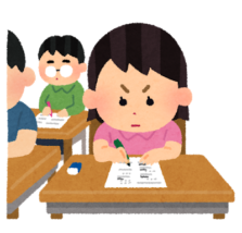 算数の模試を受ける女の子